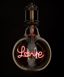 GloboStar® GloboStar® 99253 Λάμπα LED Ultra Thin Soft S Spiral Letter Filament E27 G125 LOVE Γλόμπος 2.4W 204lm 360° AC 220-240V IP20 Φ12.5 x Υ18cm Κόκκινο με Μελί Γυαλί - Dimmable - 3 Χρόνια Εγγύηση