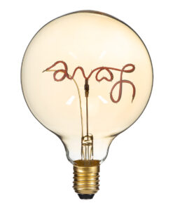 GloboStar® 99253 Λάμπα LED Ultra Thin Soft S Spiral Letter Filament E27 G125 LOVE Γλόμπος 2.4W 204lm 360° AC 220-240V IP20 Φ12.5 x Υ18cm Κόκκινο με Μελί Γυαλί - Dimmable - 3 Χρόνια Εγγύηση 9 99253 3