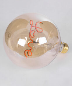 GloboStar® 99253 Λάμπα LED Ultra Thin Soft S Spiral Letter Filament E27 G125 LOVE Γλόμπος 2.4W 204lm 360° AC 220-240V IP20 Φ12.5 x Υ18cm Κόκκινο με Μελί Γυαλί - Dimmable - 3 Χρόνια Εγγύηση 10 99253 4