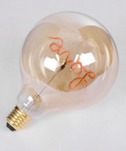 GloboStar® 99253 Λάμπα LED Ultra Thin Soft S Spiral Letter Filament E27 G125 LOVE Γλόμπος 2.4W 204lm 360° AC 220-240V IP20 Φ12.5 x Υ18cm Κόκκινο με Μελί Γυαλί - Dimmable - 3 Χρόνια Εγγύηση 11 99253 5