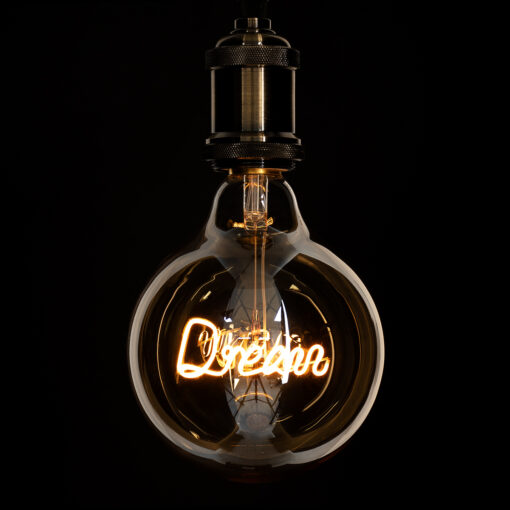 GloboStar® GloboStar® 99255 Λάμπα LED Ultra Thin Soft S Spiral Letter Filament E27 G125 DREAM Γλόμπος 2.4W 204lm 360° AC 220-240V IP20 Φ12.5 x Υ18cm Ultra Θερμό Λευκό 2200K με Μελί Γυαλί - Dimmable - 3 Years Warranty