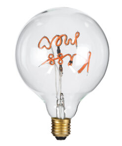 Alternative view of GloboStar® 99256 Λάμπα LED Ultra Thin Soft S Spiral Letter Filament E27 G125 KISS ME Γλόμπος 4W 340lm 360° AC 220-240V IP20 Φ12.5 x Υ18cm Ροζ με Διάφανο Γυαλί - Dimmable - 3 Χρόνια Εγγύηση