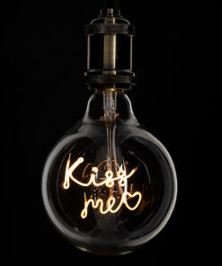 GloboStar® GloboStar® 99257 Λάμπα LED Ultra Thin Soft S Spiral Letter Filament E27 G125 KISS ME Γλόμπος 4W 340lm 360° AC 220-240V IP20 Φ12.5 x Υ18cm Ultra Θερμό Λευκό 2200K με Διάφανο Γυαλί - Dimmable - 3 Χρόνια Εγγύηση