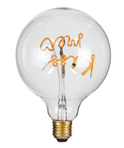 Alternative view of GloboStar® 99257 Λάμπα LED Ultra Thin Soft S Spiral Letter Filament E27 G125 KISS ME Γλόμπος 4W 340lm 360° AC 220-240V IP20 Φ12.5 x Υ18cm Ultra Θερμό Λευκό 2200K με Διάφανο Γυαλί - Dimmable - 3 Χρόνια Εγγύηση