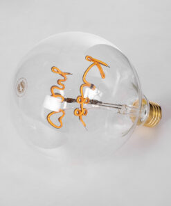 GloboStar® 99257 Λάμπα LED Ultra Thin Soft S Spiral Letter Filament E27 G125 KISS ME Γλόμπος 4W 340lm 360° AC 220-240V IP20 Φ12.5 x Υ18cm Ultra Θερμό Λευκό 2200K με Διάφανο Γυαλί - Dimmable - 3 Χρόνια Εγγύηση 10 99257 4
