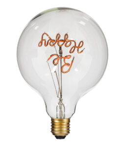 Alternative view of GloboStar® 99259 Λάμπα LED Ultra Thin Soft S Spiral Letter Filament E27 G125 BE HAPPY Γλόμπος 4W 340lm 360° AC 220-240V IP20 Φ12.5 x Υ18cm Ροζ με Διάφανο Γυαλί - Dimmable - 3 Years Warranty