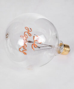 GloboStar® 99259 Λάμπα LED Ultra Thin Soft S Spiral Letter Filament E27 G125 BE HAPPY Γλόμπος 4W 340lm 360° AC 220-240V IP20 Φ12.5 x Υ18cm Ροζ με Διάφανο Γυαλί - Dimmable - 3 Years Warranty 10 99259 4