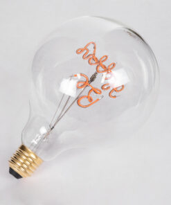 GloboStar® 99259 Λάμπα LED Ultra Thin Soft S Spiral Letter Filament E27 G125 BE HAPPY Γλόμπος 4W 340lm 360° AC 220-240V IP20 Φ12.5 x Υ18cm Ροζ με Διάφανο Γυαλί - Dimmable - 3 Years Warranty 11 99259 5