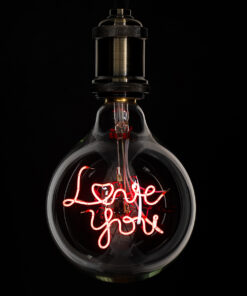 GloboStar® GloboStar® 99260 Λάμπα LED Ultra Thin Soft S Spiral Letter Filament E27 G125 LOVE YOU Γλόμπος 4W 340lm 360° AC 220-240V IP20 Φ12.5 x Υ18cm Κόκκινο με Διάφανο Γυαλί - Dimmable - 3 Years Warranty