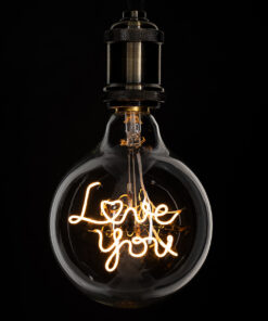 GloboStar® GloboStar® 99261 Λάμπα LED Ultra Thin Soft S Spiral Letter Filament E27 G125 LOVE YOU Γλόμπος 4W 340lm 360° AC 220-240V IP20 Φ12.5 x Υ18cm Ultra Θερμό Λευκό 2200K με Διάφανο Γυαλί - Dimmable - 3 Years Warranty