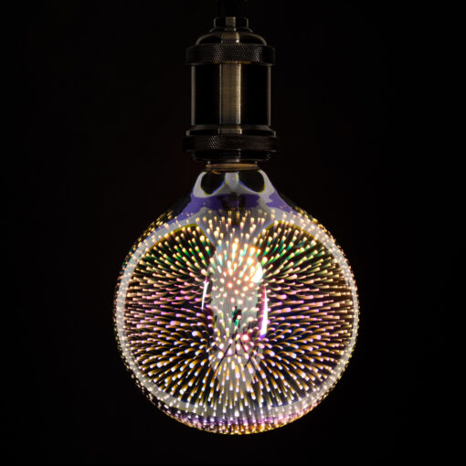 GloboStar® GloboStar® 99271 Λάμπα LED Long Filament E27 G125 Γλόμπος 3D GALAXY EFFECT Γλόμπος 3W 201lm 360° AC 220-240V IP20 Φ12.5 x Υ18cm Θερμό Λευκό 2700K με Galaxy Mirror Γυαλί - Dimmable - 3 Χρόνια Εγγύηση