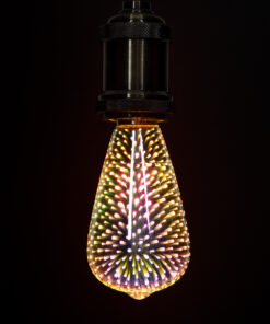 GloboStar® GloboStar® 99272 Λάμπα LED Long Filament E27 ST64 Αχλάδι 3D Galaxy Effect 3W 201lm 360° AC 220-240V IP20 Φ6.4 x Υ14cm Θερμό Λευκό 2700K με Galaxy Mirror Γυαλί - Dimmable - 3 Years Warranty