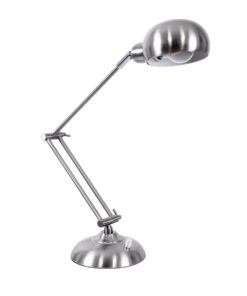 GloboStar® GloboStar® OFFICE 01393 Μοντέρνο Επιτραπέζιο Φωτιστικό Πορτατίφ Μονόφωτο 1 x E27 IP20 Ασημί Μέταλλο - Μ14 x Π14 x Υ80cm