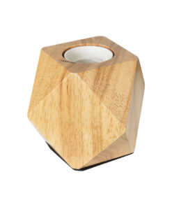 Alternative view of GloboStar® RHOMBUS 99401 Μοντέρνο Επιτραπέζιο Φωτιστικό Πορτατίφ Μονόφωτο 1 x E27 IP20 Μπεζ Ξύλο - M8 x Π8 x Υ8cm