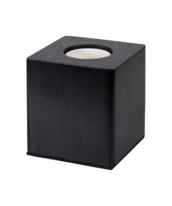 Alternative view of GloboStar® WOODBOX 99407 Μοντέρνο Επιτραπέζιο Φωτιστικό Πορτατίφ Μονόφωτο 1 x E27 IP20 Μαύρο Ξύλο - Μ7.6 x Π7.6 x Υ8.2cm