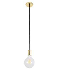 GloboStar® GLOBOSTAR® LUMI GOLD 99421 Μοντέρνο Κρεμαστό Φωτιστικό Οροφής με Ντουί 1 x E27 AC 220-240V IP20 - Χρυσό - Μ4 x Π4 x Υ110cm