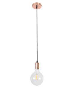 GloboStar® GLOBOSTAR® DOUITO 99422 Μοντέρνο Κρεμαστό Φωτιστικό Οροφής με Ντουί 1 x E27 AC 220-240V IP20 - Χάλκινο - Μ4 x Π4 x Υ110cm