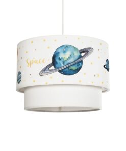 GloboStar® GLOBOSTAR® SATURN 204-0012 Παιδικό Κρεμαστό Φωτιστικό Οροφής με Ντουί 1 x E27 AC 220-240V IP20 - Πολύχρωμο - Μ30 x Π30 x Υ24cm
