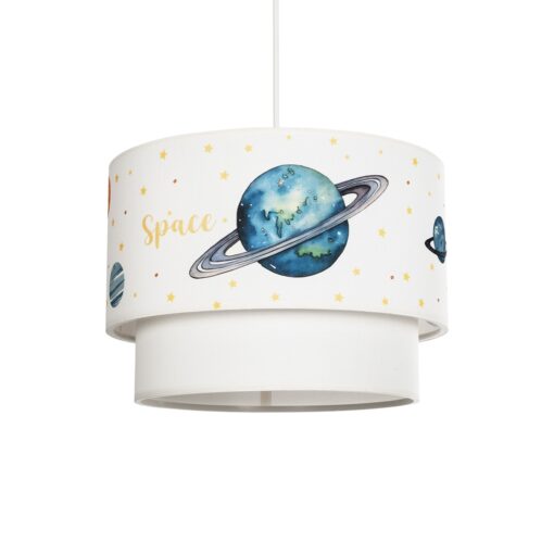GloboStar® GLOBOSTAR® SATURN 204-0012 Παιδικό Κρεμαστό Φωτιστικό Οροφής με Ντουί 1 x E27 AC 220-240V IP20 - Πολύχρωμο - Μ30 x Π30 x Υ24cm