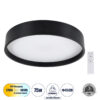 GloboStar® GloboStar® NARNIA 61257 Πλαφονιέρα Οροφής LED CCT 75W 8625lm 120° AC 220-240V - Εναλλαγή Φωτισμού μέσω Τηλεχειριστηρίου All In One Ψυχρό 6000k+Φυσικό 4500k+Θερμό 2700k Dimmable Φ45 x Υ8cm - Μαύρο - 3 Years Warranty