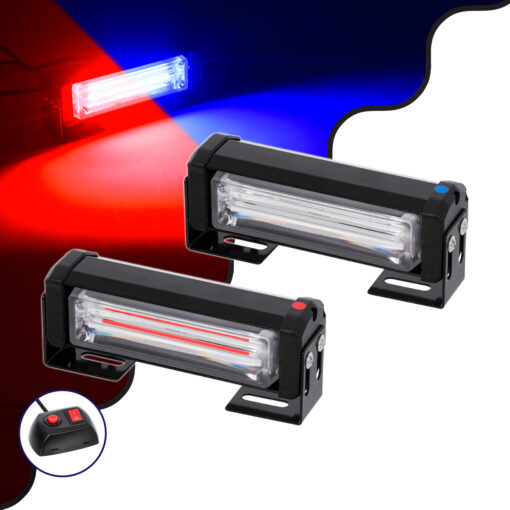 GloboStar® GloboStar® 85029 PRO Series ΣΕΤ 2 x Μπάρες Σήμανσης Οχήματος Αστυνομίας για Αυτοκίνητα & Φορτηγά 13 Προγραμμάτων Φωτισμού LED CREE CXB COB 18W DC 10-30V Αδιάβροχο IP65 Κόκκινο & Μπλε