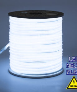 GloboStar® GloboStar® 70580 TUBE 360° Degree Neon Flex Epistar LED SMD 2835 1m 12W/m 120LED/m 1200lm/m 360° DC 24V Αδιάβροχη IP68 Ψυχρό Λευκό 6000K Dimmable