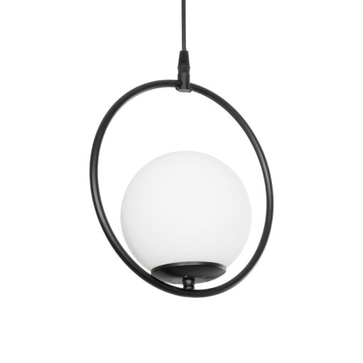 GloboStar® GLOBOSTAR® CIRCLE 201-0075 Vintage Κρεμαστό Φωτιστικό Οροφής με Ντουί 1 x E27 AC 220-240V IP20 - Μαύρο & Λευκό - Μ26 x Π26 x Υ29cm