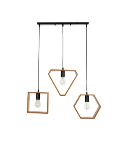 Alternative view of GLOBOSTAR® ELISE 999-0034 Μοντέρνο Κρεμαστό Φωτιστικό Οροφής με Ντουί 3 x E27 AC 220-240V IP20 - Καφέ & Μαύρο - Μ74 x Π9 x Υ40cm