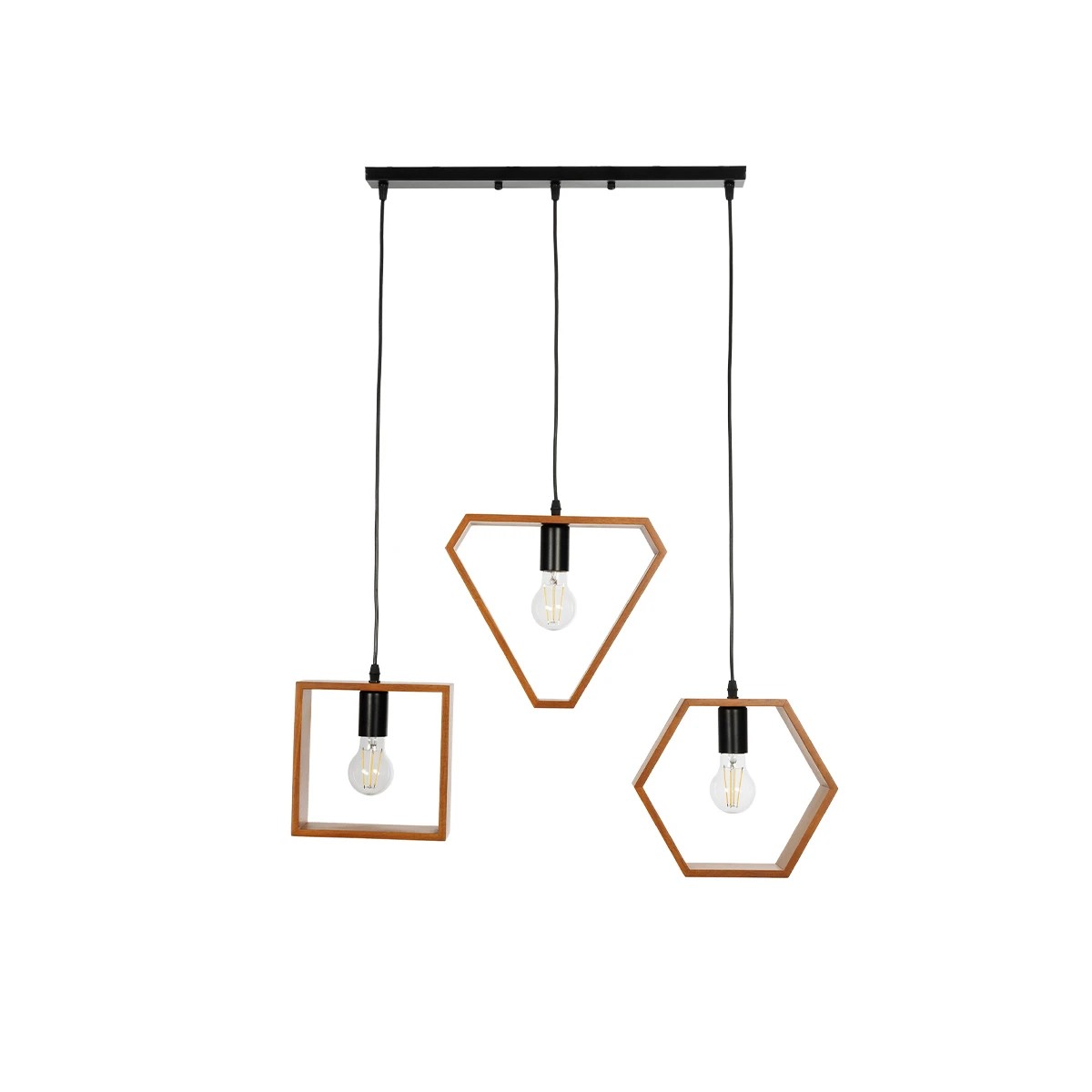 GLOBOSTAR® ELISE 999-0034 Μοντέρνο Κρεμαστό Φωτιστικό Οροφής με Ντουί 3 x E27 AC 220-240V IP20 - Καφέ & Μαύρο - Μ74 x Π9 x Υ40cm 3 GLOBOSTAR® ELISE 999-0034 Μοντέρνο Κρεμαστό Φωτιστικό Οροφής με Ντουί 3 x E27 AC 220-240V IP20 - Καφέ & Μαύρο - Μ74 x Π9 x Υ40cm - Image 2