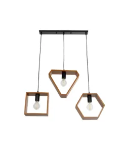 GLOBOSTAR® ELISE 999-0034 Μοντέρνο Κρεμαστό Φωτιστικό Οροφής με Ντουί 3 x E27 AC 220-240V IP20 - Καφέ & Μαύρο - Μ74 x Π9 x Υ40cm 11 999 0034 4