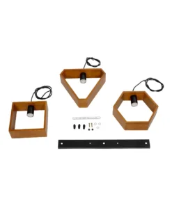 GLOBOSTAR® ELISE 999-0034 Μοντέρνο Κρεμαστό Φωτιστικό Οροφής με Ντουί 3 x E27 AC 220-240V IP20 - Καφέ & Μαύρο - Μ74 x Π9 x Υ40cm 16 999 0034 9