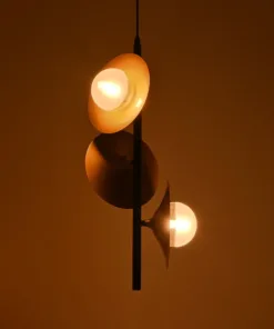 GloboStar® GLOBOSTAR® JOLIET 999-0046 Μοντέρνο Κρεμαστό Φωτιστικό Οροφής με Ντουί 3 x G9 AC 220-240V IP20 - Μαύρο & Χρυσό - Μ27 x Π27 x Y62cm