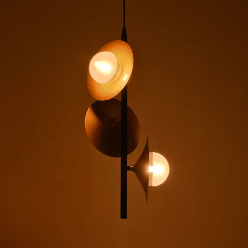GloboStar® GLOBOSTAR® JOLIET 999-0046 Μοντέρνο Κρεμαστό Φωτιστικό Οροφής με Ντουί 3 x G9 AC 220-240V IP20 - Μαύρο & Χρυσό - Μ27 x Π27 x Y62cm