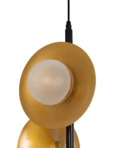 GLOBOSTAR® JOLIET 999-0046 Μοντέρνο Κρεμαστό Φωτιστικό Οροφής με Ντουί 3 x G9 AC 220-240V IP20 - Μαύρο & Χρυσό - Μ27 x Π27 x Y62cm 15 999 0046 7