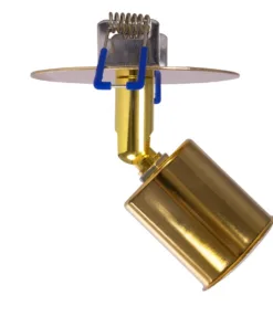 GloboStar® SARA 999-0060 Χωνευτό Φωτιστικό Οροφής Σποτ Μονόφωτο 1 x E27 IP20 Χρυσό Μέταλλο - Μ8,5 x Π8,5 x Υ11cm 8 999 0060 4