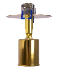 GloboStar® SARA 999-0060 Χωνευτό Φωτιστικό Οροφής Σποτ Μονόφωτο 1 x E27 IP20 Χρυσό Μέταλλο - Μ8,5 x Π8,5 x Υ11cm 9 999 0060 5