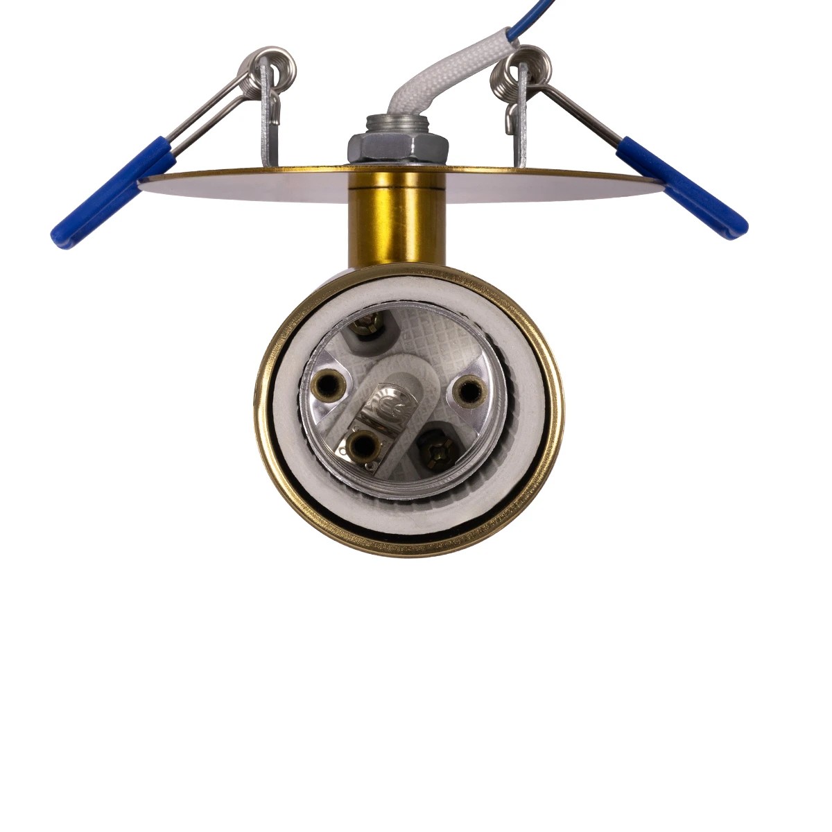 GloboStar® SARA 999-0061 Χωνευτό Φωτιστικό Οροφής Σποτ Μονόφωτο 1 x E27 IP20 Χρυσό Μέταλλο - Μ8,5 x Π8,5 x Υ11cm 2 5 x Π8