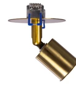 GloboStar® SARA 999-0061 Χωνευτό Φωτιστικό Οροφής Σποτ Μονόφωτο 1 x E27 IP20 Χρυσό Μέταλλο - Μ8,5 x Π8,5 x Υ11cm 8 999 0061 4