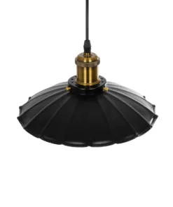 GLOBOSTAR® MARGI 999-0229 Vintage Κρεμαστό Φωτιστικό Οροφής με Ντουί 1 x E27 AC 220-240V IP20 - Μαύρο & Χρυσό - Μ26 x Π26 x Υ14cm 14 999 0229 6