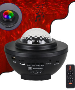 GloboStar® GloboStar® 85817 Μαύρο Επιτραπέζιο Διακοσμητικό Φωτιστικό Ειδικών Εφε NIGHT GALAXY WORLD 3D LED 10W DC 5V 2200mAh Επαναφορτιζόμενο με Bluetooth Speaker - Sound Activated - Καλώδιο Τροφοδοσίας USB και Ασύρματο Χειριστήριο RF 2.4Ghz Πολύχρωμo RGBW Dimmable