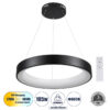 GloboStar® GLOBOSTAR® SALEM 61245 Μοντέρνο Κρεμαστό Φωτιστικό Οροφής LED 105W 12075lm 120° AC 220-240V IP20 Ρυθμιζόμενο Λευκό CCT με Χειριστήριο από 2700K έως 6000K Dimmable - Lumileds SMD Chip - Μαύρο - Μ60 x Π60 x Υ7cm - 3 Χρόνια Εγγύηση