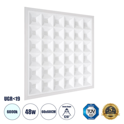 GloboStar® GloboStar® ZEUS 60968 Χωνευτό LED Panel 60x60cm 48W 7440lm 120° CRI≥86Ra UGR