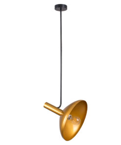 GloboStar® GloboStar® KATIE 00538 Μοντέρνο Φωτιστικό Οροφής Καμπάνα Μονόφωτο 1 x E27 IP20 Μαύρο & Χρυσό Μέταλλο - Μ30 x Π30 x Υ120cm
