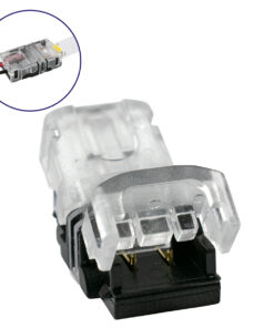 GloboStar® GLOBOSTAR® STRIPART 70714 Ενωτικός Ταχυσύνδεσμος για Μονόχρωμη Ταινία LED 2Pin 8mm σε Καλώδιο Τροφοδοσίας 2Pin IP20 - Μ1.3 x Π2.4 x Υ0.8cm