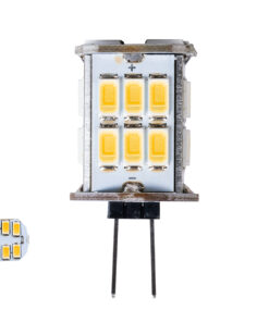 GloboStar® GLOBOSTAR® G4BACK 76136 Λάμπα G4 LED 6W 600lm 320° DC 12-24V IP20 Θερμό Λευκό 2700K Dimmable - Sanan SMD Chip - Back Pin - Μ1.9 x Π1.9 x Υ3.7cm - 2 Χρόνια Εγγύηση