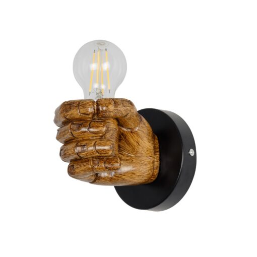GloboStar® GloboStar® FIST 01138 Μοντέρνο Επιτοίχιο Φωτιστικό Απλίκα Μονόφωτο 1 x E27 IP20 Καφέ Γύψο - Μ15 x Π12 x Υ12cm