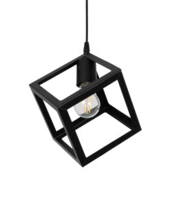 GloboStar® GLOBOSTAR® DISE 201-0049 Μοντέρνο Κρεμαστό Φωτιστικό Οροφής με Ντουί 1 x E27 AC 220-240V IP20 - Μαύρο - Μ28 x Π28 x Υ31cm