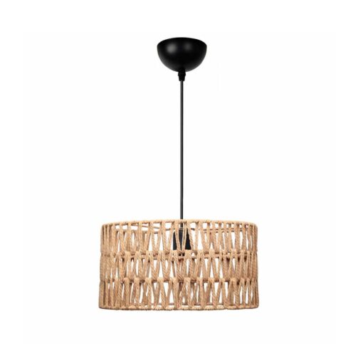 GloboStar® GLOBOSTAR® POMEGRANDE 204-0166 Boho Κρεμαστό Φωτιστικό Οροφής με Ντουί 1 x E27 AC 220-240V IP20 - Μπεζ - Μ30 x Π30 x Υ15cm