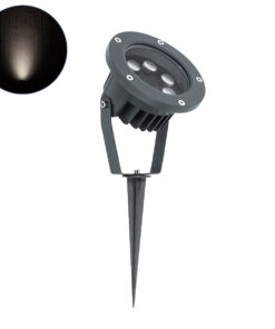 GloboStar® GloboStar® TREELIGHT-TZINA 90355 Σποτ Φωτισμού Ειδικό για Φυτά - Δέντρα με Βάση Κήπου / Καρφωτό LED 6W 570lm 10° DC 24V Αδιάβροχο IP65 L14 x W12.5 x H12.5cm Φυσικό Λευκό 4500K - Γκρι Ανθρακί - 3 Years Warranty