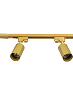 GloboStar® GloboStar® LEO 60358 Μοντέρνο Φωτιστικό Οροφής Ράγα Δίφωτο 2 x GU10 IP20 Χρυσό Αλουμίνιο - Μ50.5 x Π6 x Υ20cm - 5 Χρόνια Εγγύηση